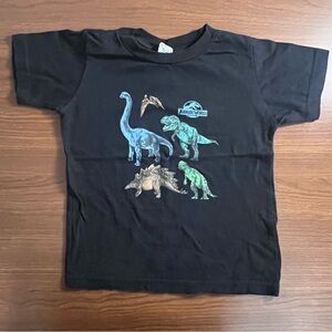 Boys Jurassic World Dinosaur T-Shirt Black X-Small Short Sleeve